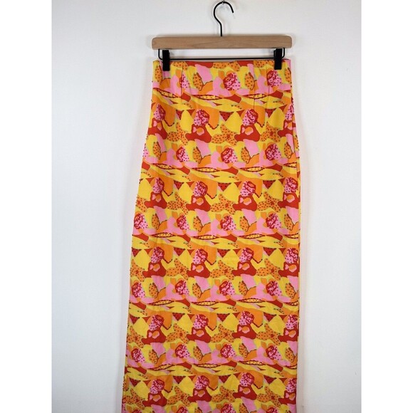 Show Me Your MuMu Womens Skirt Yellow Rumba Maxi Havana Beaded Sequins Small - Picture 8 of 11
